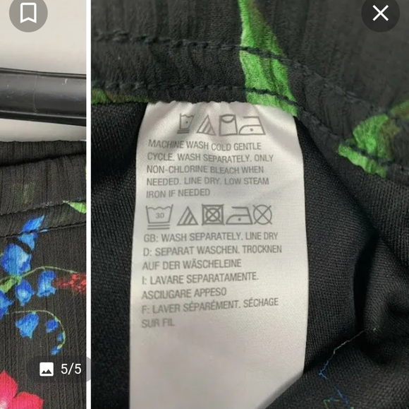 Georgette floral fully lined crinkle capris. - Picture 3 of 4